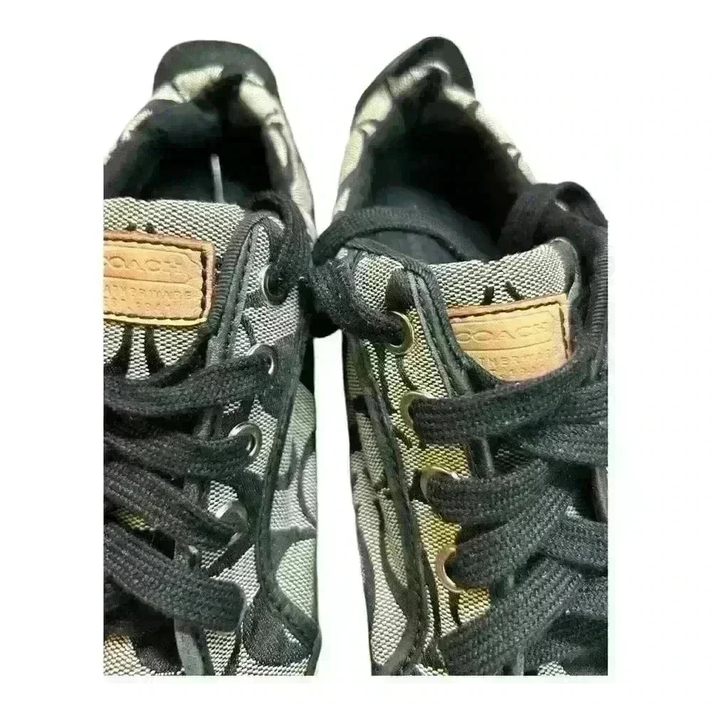 COACH Barrett II Monogram Signature C Black Gray Sneaker Size 7.5W Grey low top - Picture 11 of 13